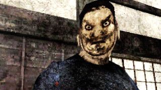 Close up of priest character in Labyrinth of the Demon King and his angry face mask.