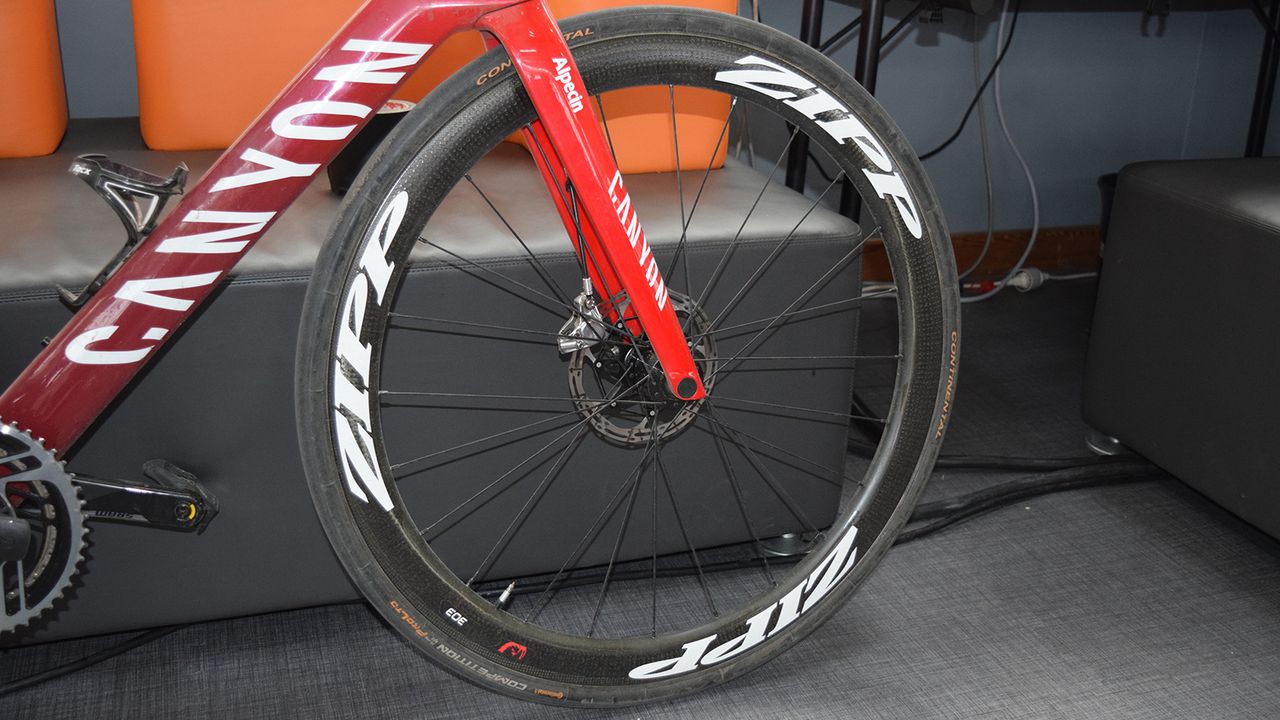 The German used Zipp 303 Firecrest Disc wheels