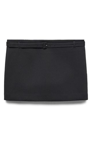 Straight Belted Miniskirt