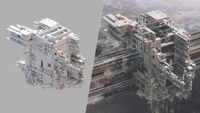3D art showing sci-fi architecture