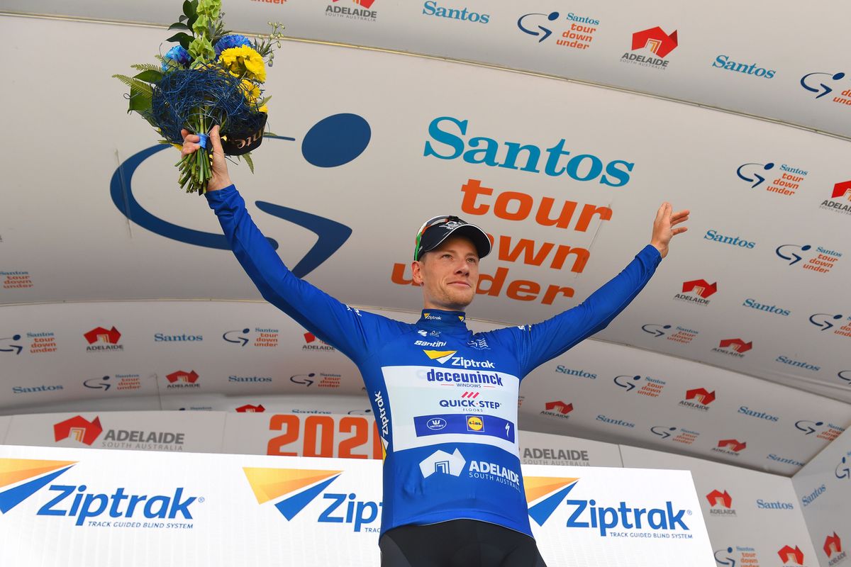 Sam Bennett in the sprint jersey at theTour Down Under