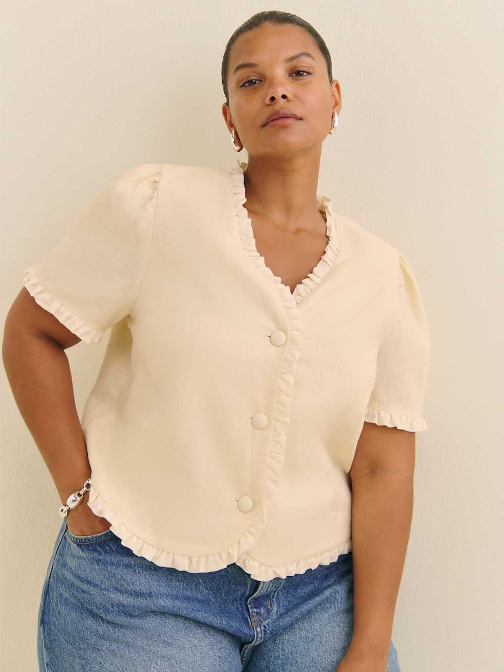 Bess Linen Top Es