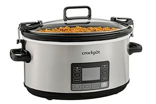 Crock-Pot 7-Quart Slow Cooker, Portable Programmable With Timer, Locking Lid, Stainless Steel; an Essential Kitchen Appliance, Perfect for Families and Gatherings