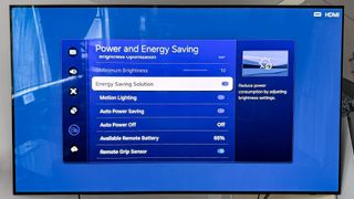 Samsung S90D power saving settings