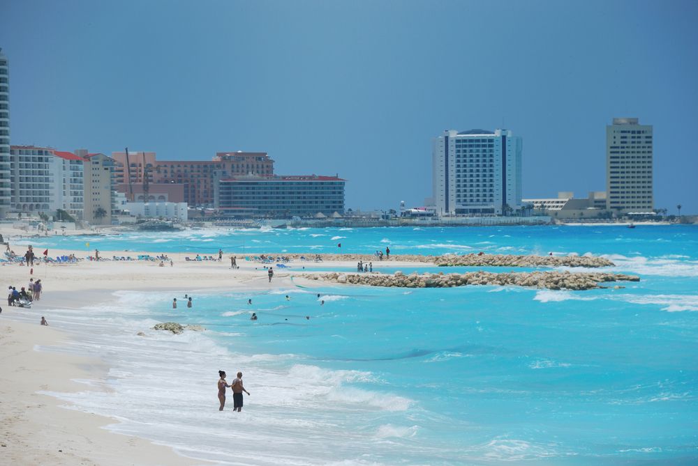 Beach at Cancun, Mexico.