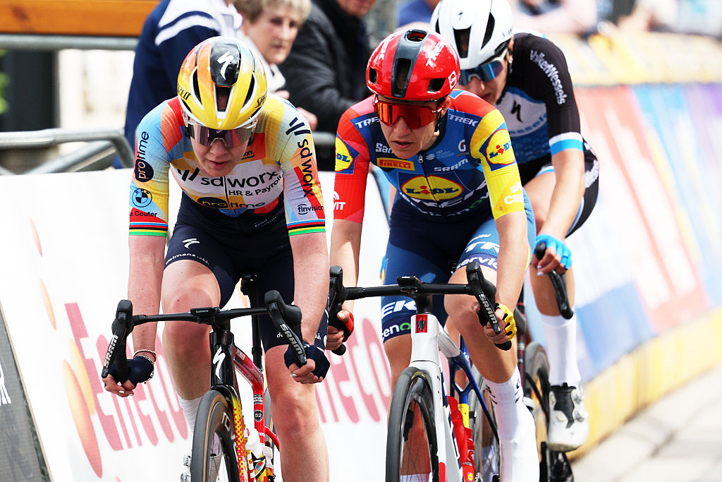 Anna van der Breggen leads the breakaway during 9th De Brabantse Pijl - La Fleche Brabanconne 2026