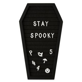 Black & White Coffin-Shaped Message Board 