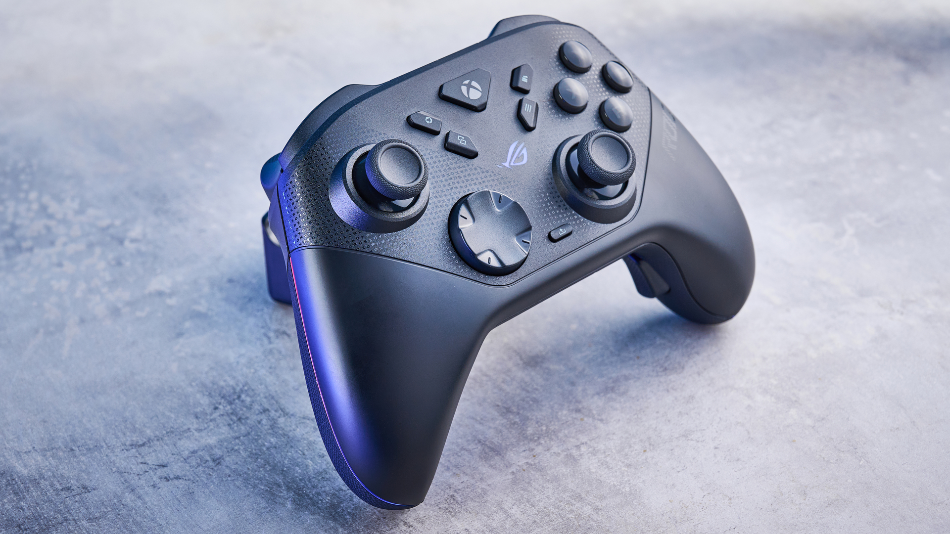 A black Asus ROG Raikiri II Xbox and PC controller