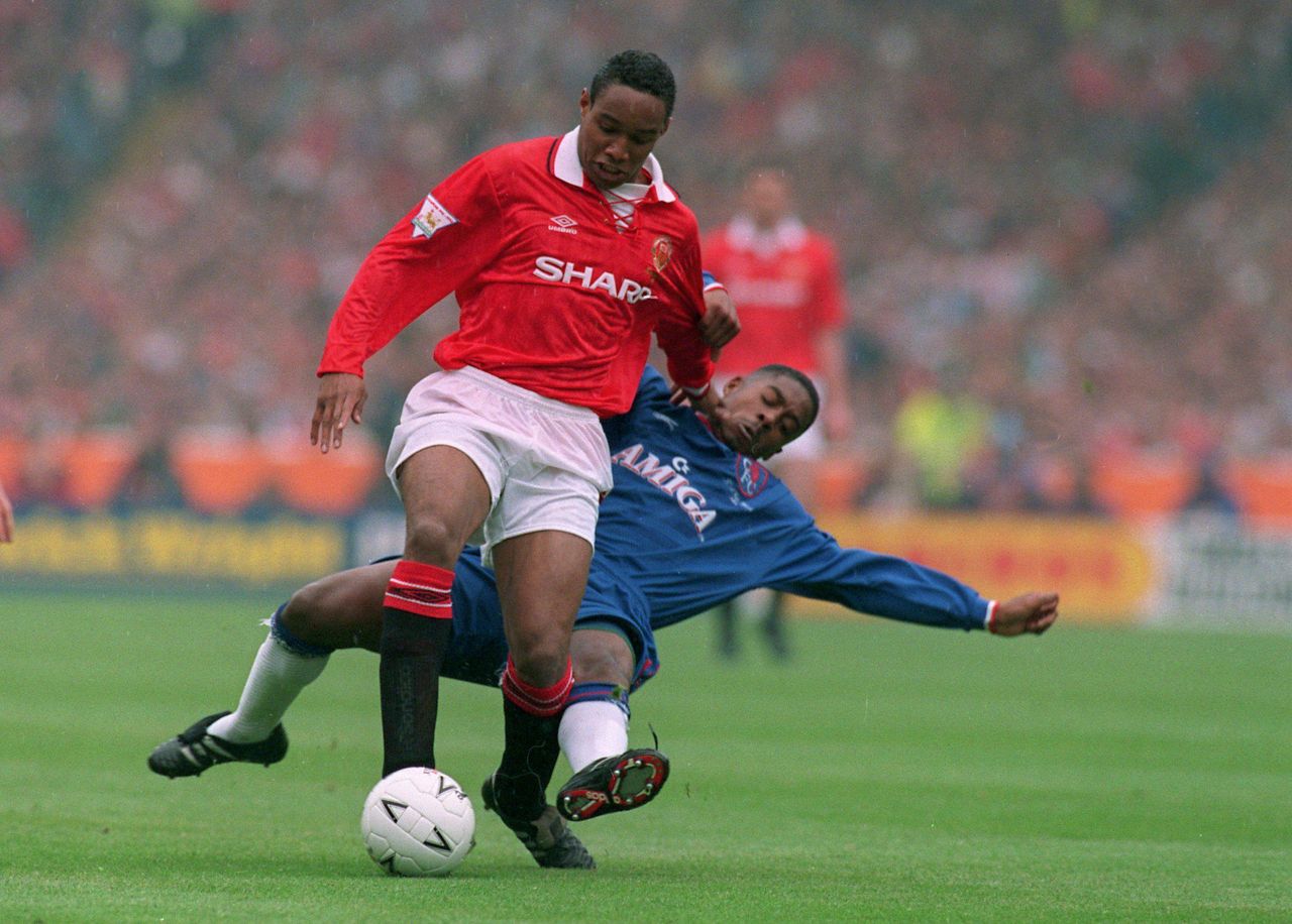 Paul Ince in action for Manchester United during the 1994 FA Cup final against Chelsea