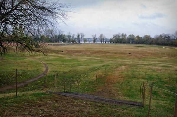 The calm before the storm - Louisville, Kentucky's Evan Bandman Park in the early stages of USGP course set-up this week.