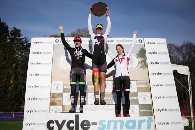Today's podium at CSIcx: Bruno Roy third, Durrin second, and Maximenko wins the big cookie