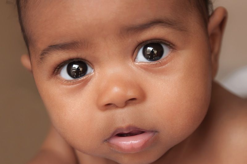 Adorable four-month-old baby