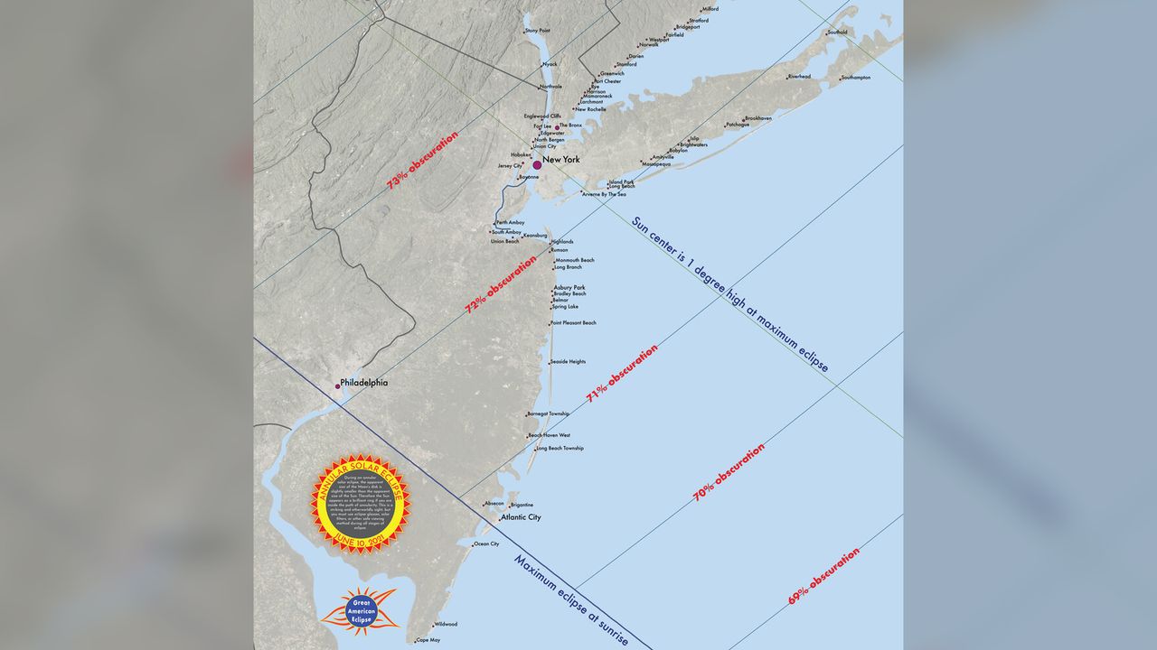 Timing of the eclipse in the American Northeast.