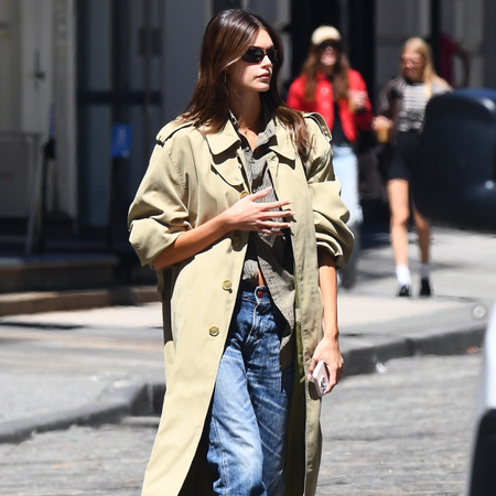 hannah strafford taylor wearing a trench coat