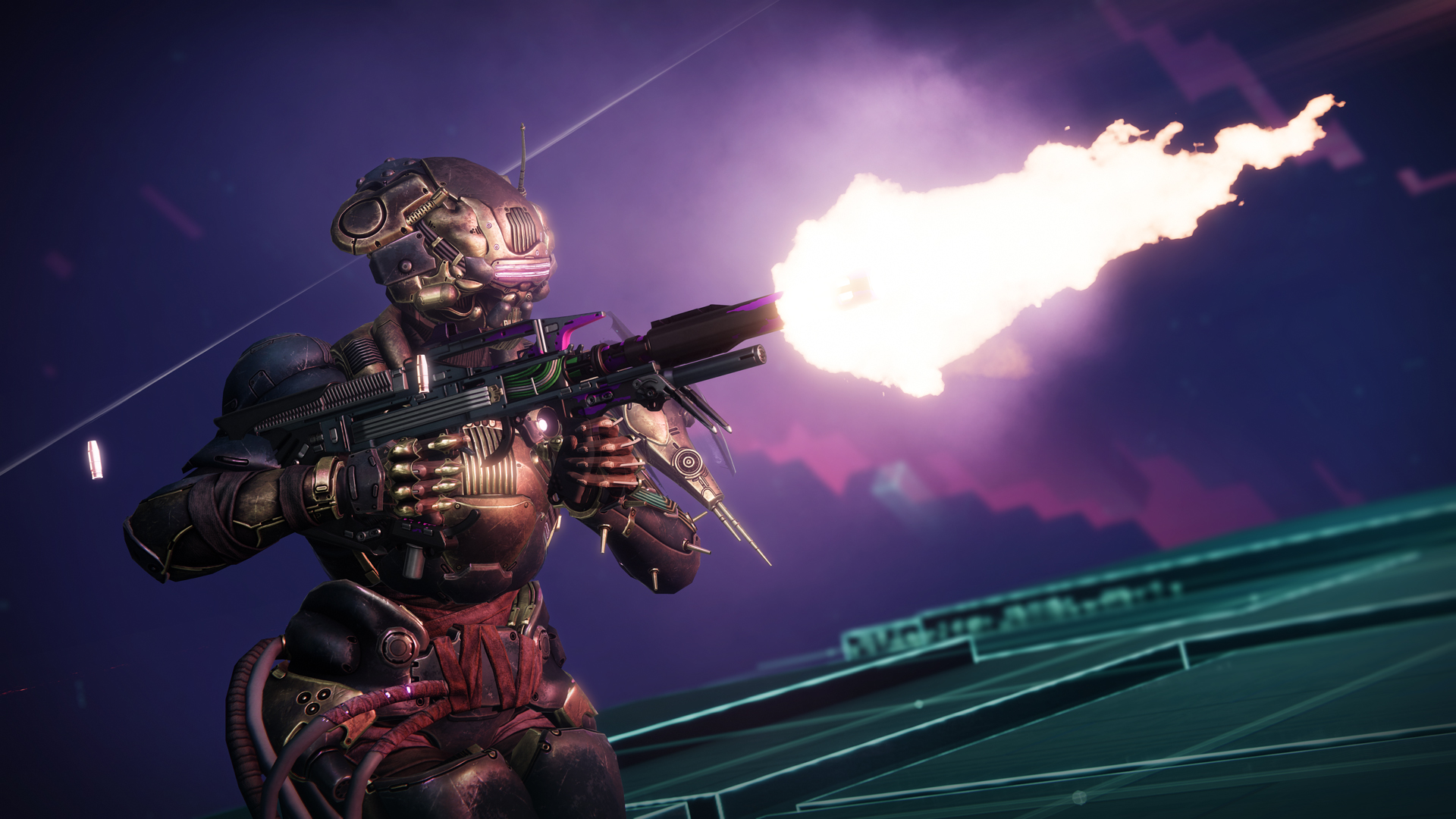 Titan in Splicer armor firing weapon