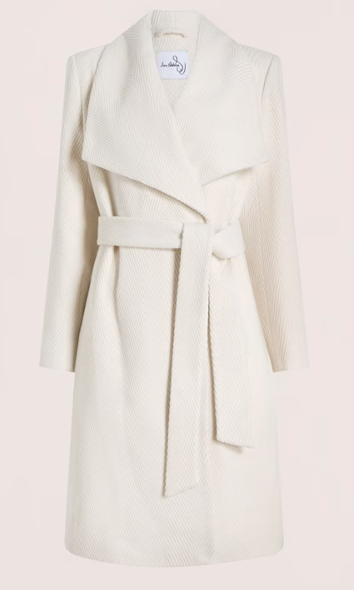 Sam Edelman, Chevron Pattern Drape Collar Wrap Trench