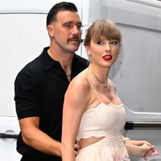 Taylor Swift and Travis Kelce in New York City wearing a Zimmermann dress