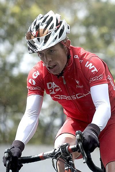 Gene Bates (Drapac Porsche) went solo on his break during the category one climb at Poatina.