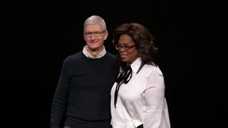 Tim Cook and Oprah Winfrey at the March 25 Apple event (Image credit: TechRadar)