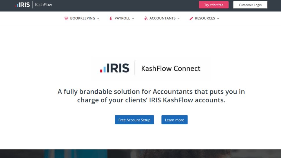 Website screenshot of Kashflow (February, 2026)
