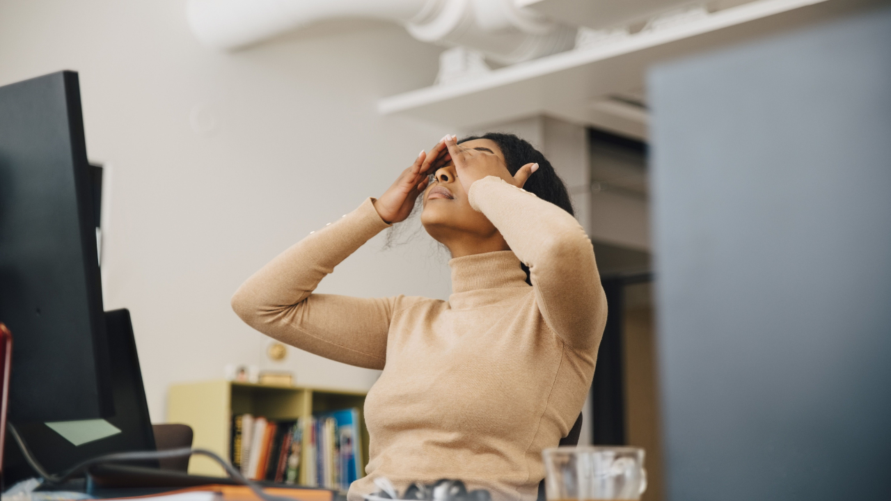 woman stressed at work