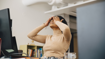 woman stressed at work