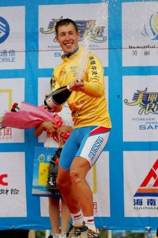 Boris Shpilevsky (Russia) in the yellow leaders jersey.