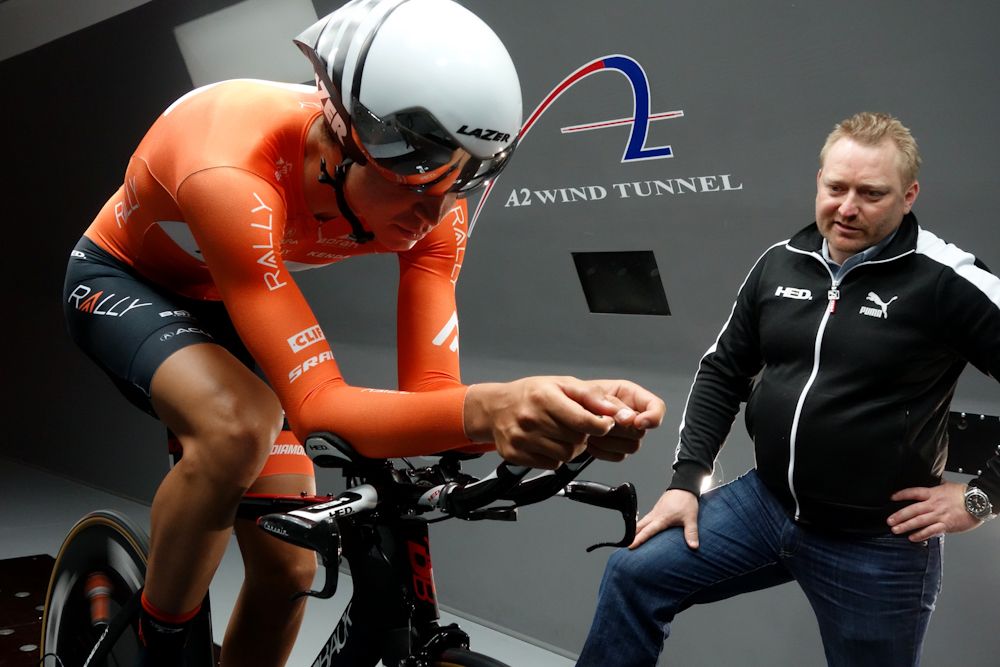 In addition to measuring aerodynamics, the riders' watts are measured to assure changes in position don&rsquo;t affect their power output.