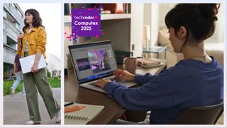 Female using HP OmniBook Series 5 laptop