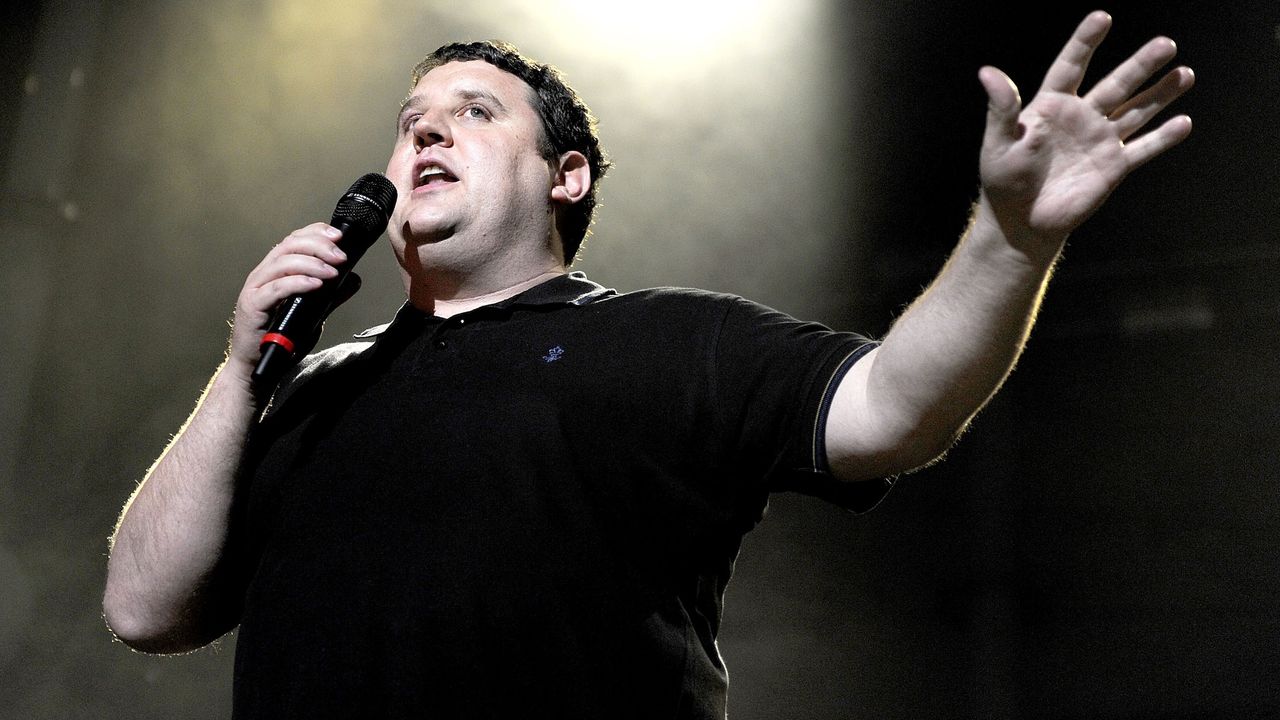 Comedian Peter Kay performing on stage in 2012