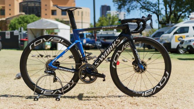 Elia Viviani rode this Specialized S-Works Venge to victory in the first stage of the 2019 Tour Down Under