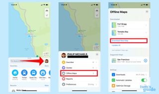 Going to offline maps in ios 17 maps
