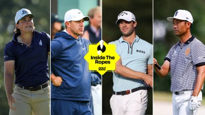 (L to R) Michael La Sasso, Brooks Koepka, Thomas Detry and Kevin Na