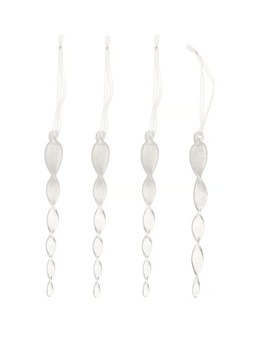 VINTERFINT Tree Ornament - Icicle-Shaped Clear Glass 6 &frac14; "