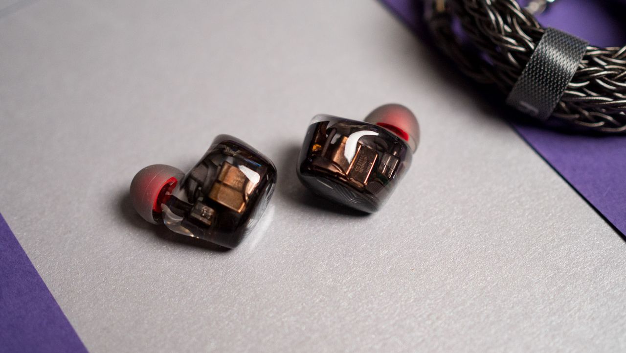 Close view of Fiio FA19 shells with driver units inside