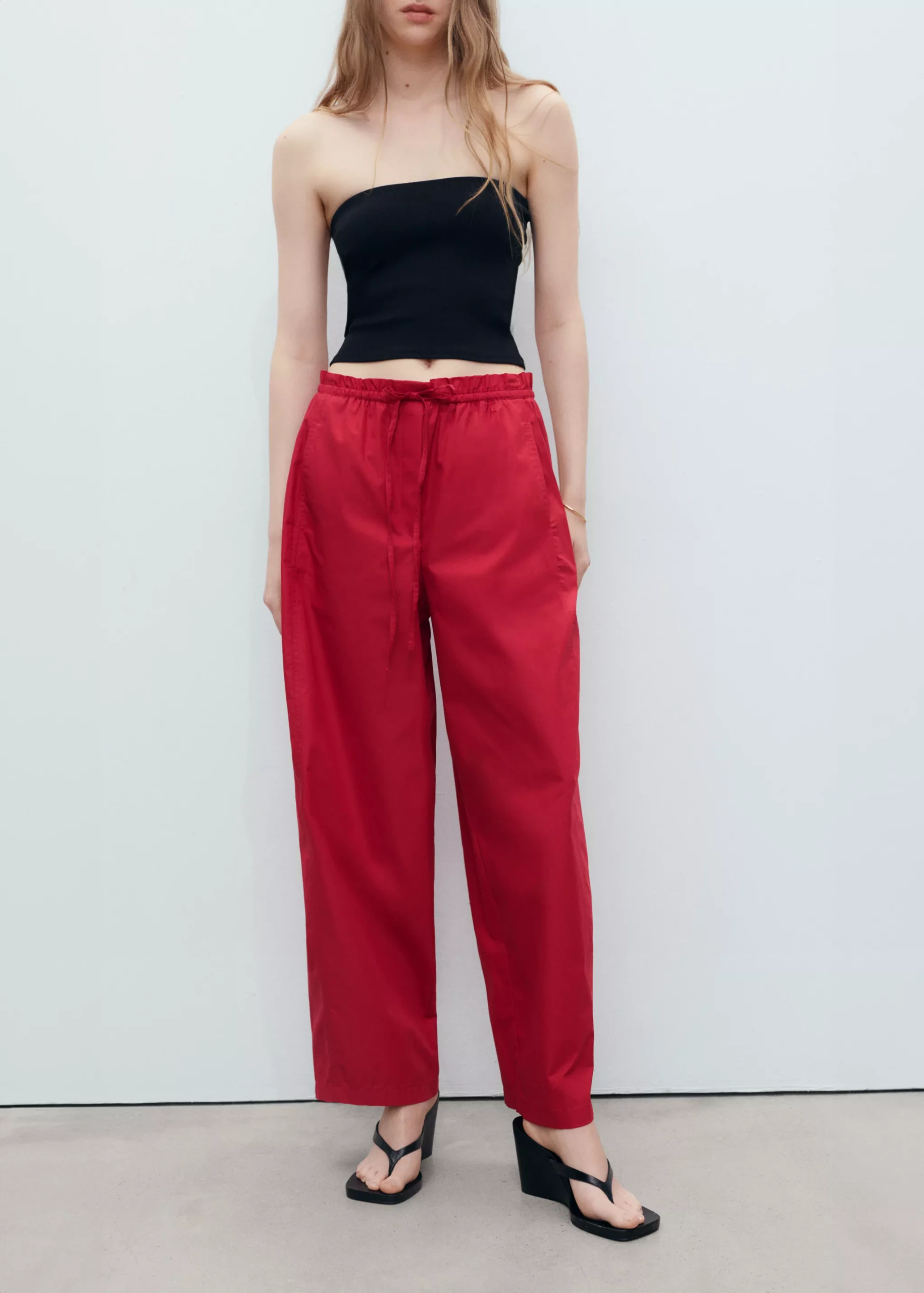 Paperbag Trousers With Bow - Women | Mango Usa