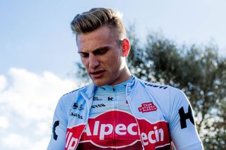 Marcel Kittel models the 2018 Katusha-Alpecin jersey