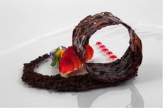 Strawberries with cocoa