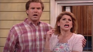 Will Ferrell and Christine Baranski yelling together on Saturday Night Live.