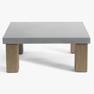 Abbott Concrete & Acacia Outdoor Coffee Table against a white background.