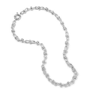 Polly Sayer Knot Chain Necklace Silver Plate