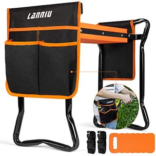 Lanniu Garden Kneeler and Seat, Foldable Garden Stool, Heavy Duty Garden Chair for Kneeling and Sitting, Gardening Gifts for Women, Grandparents, Seniors, Mom & Dad