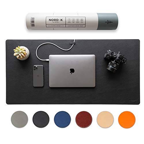 Leather Desk Mat and Cable Organizer 