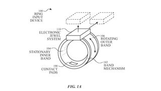 En skiss som skickades med patentet för Apple Ring.