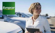 Europcar logo placed over a image of a woman 