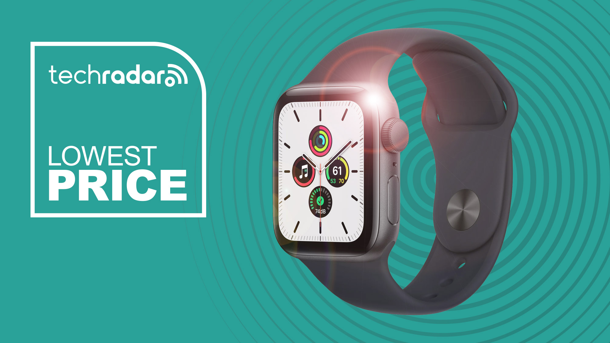 Apple Watch SE on TechRadar background