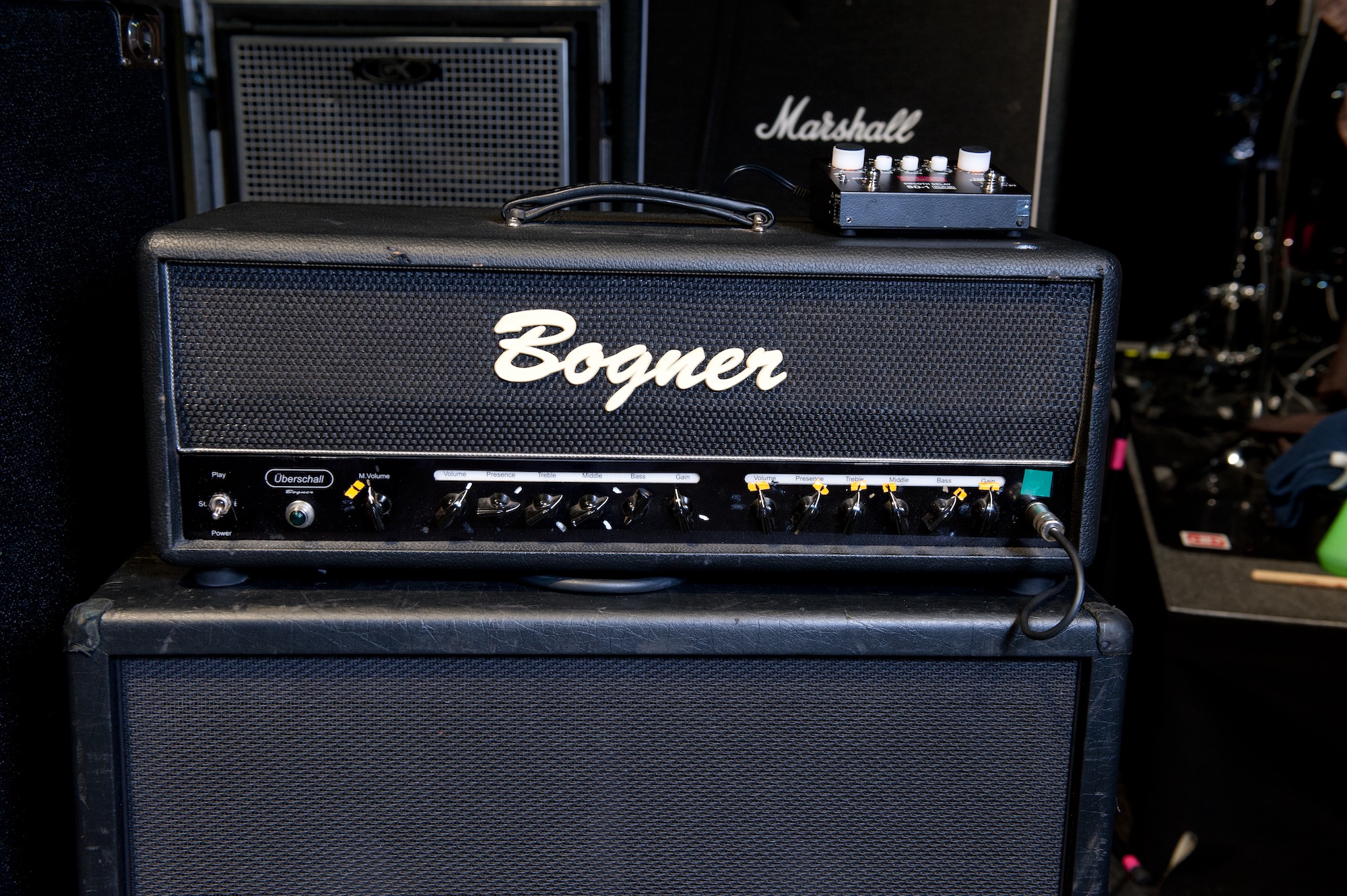 A Bogner Uberschall amplifier used by Mark Tremonti, photographed on October 12, 2012