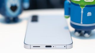 Samsung Galaxy S25 from the bottom showing USB-C port