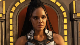 Valkyrie sitting in Thor: Love and Thunder