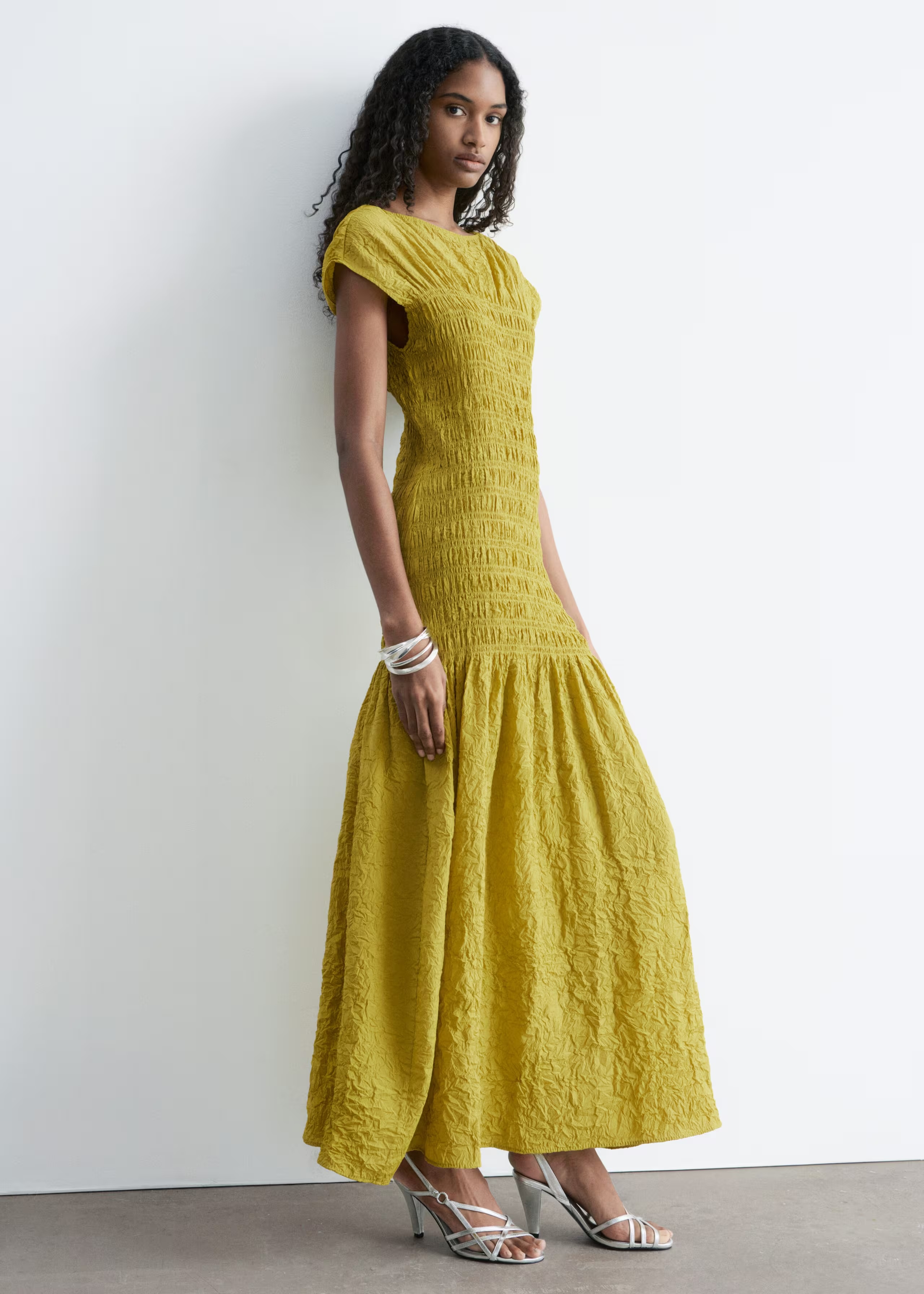 Yellow smocked dress